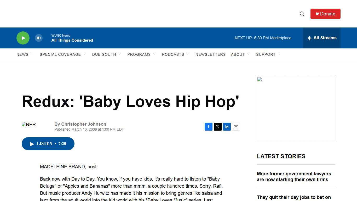 Redux: 'Baby Loves Hip Hop' | WUNC News